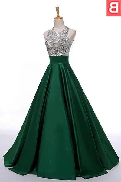 2025 Gorgeous Red Sequins Floor-Length Long A-Line Princess Satin Prom Dresses