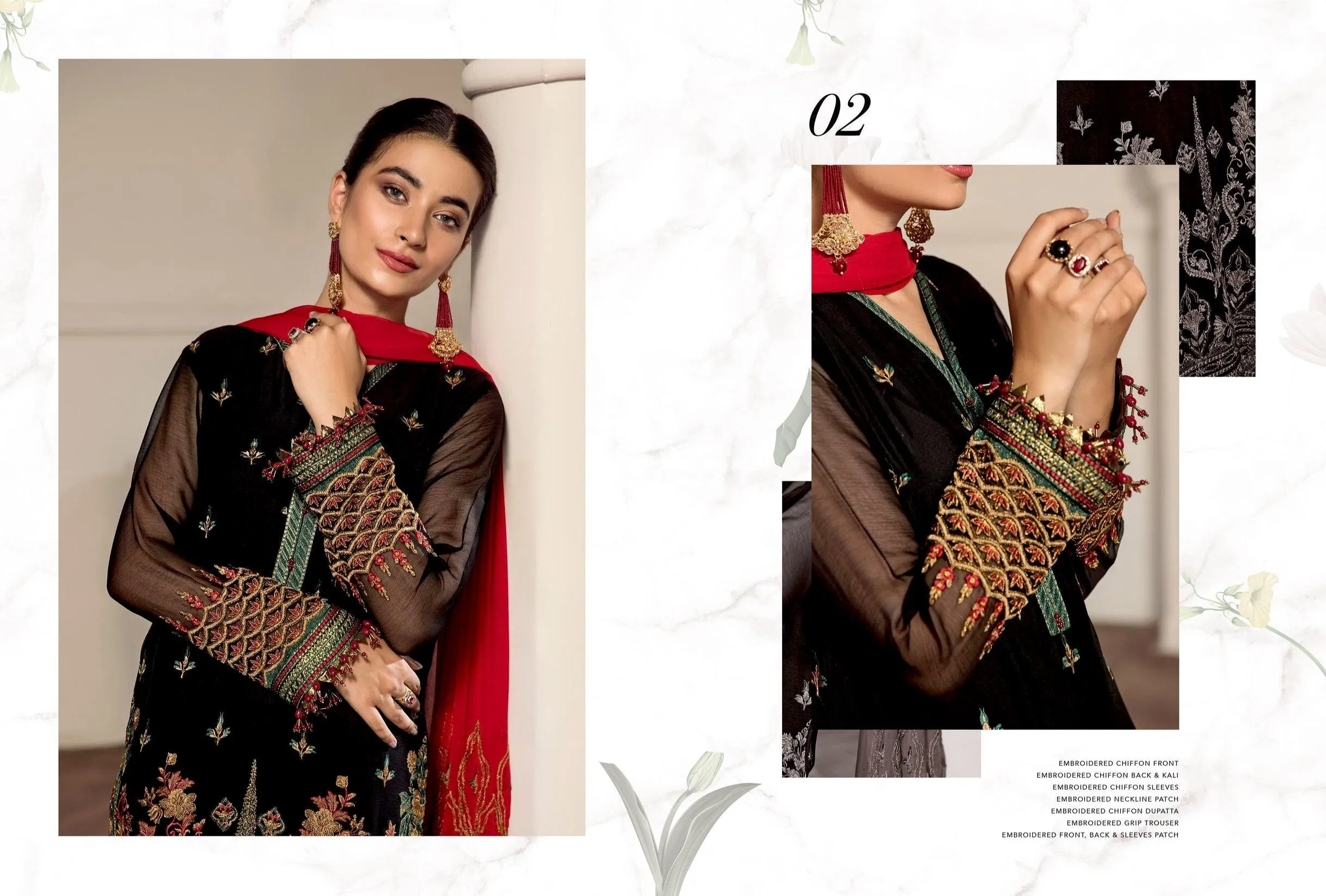 Alizeh Embroidered Chiffon Collection Vol-ll – 02 - NEIRIN