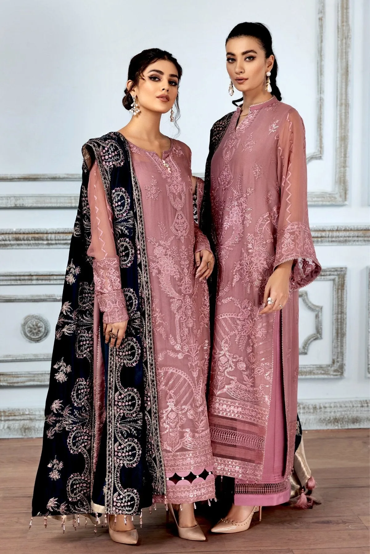 Alizeh Mah-e-Ru Festive Embroidered Chiffon Collection – Mahogany