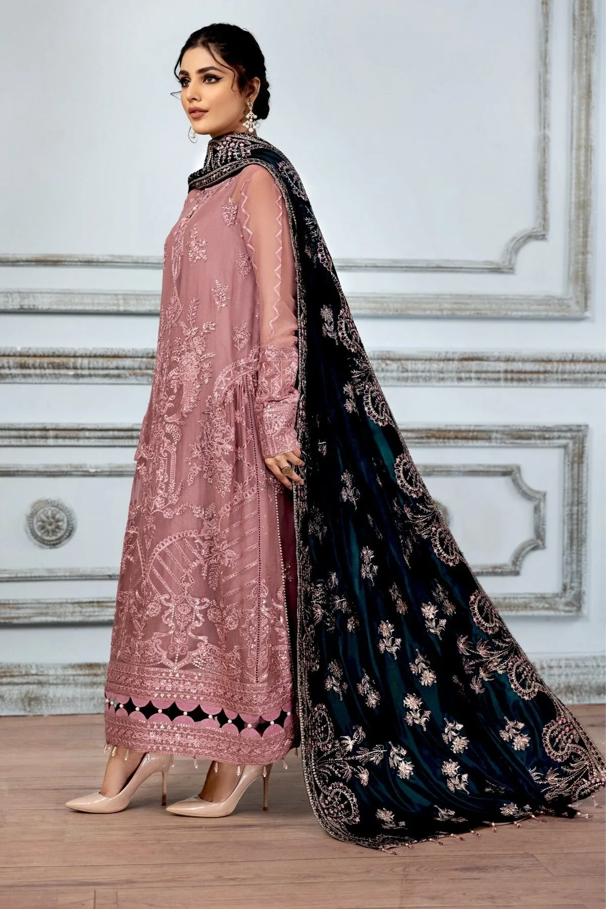 Alizeh Mah-e-Ru Festive Embroidered Chiffon Collection – Mahogany
