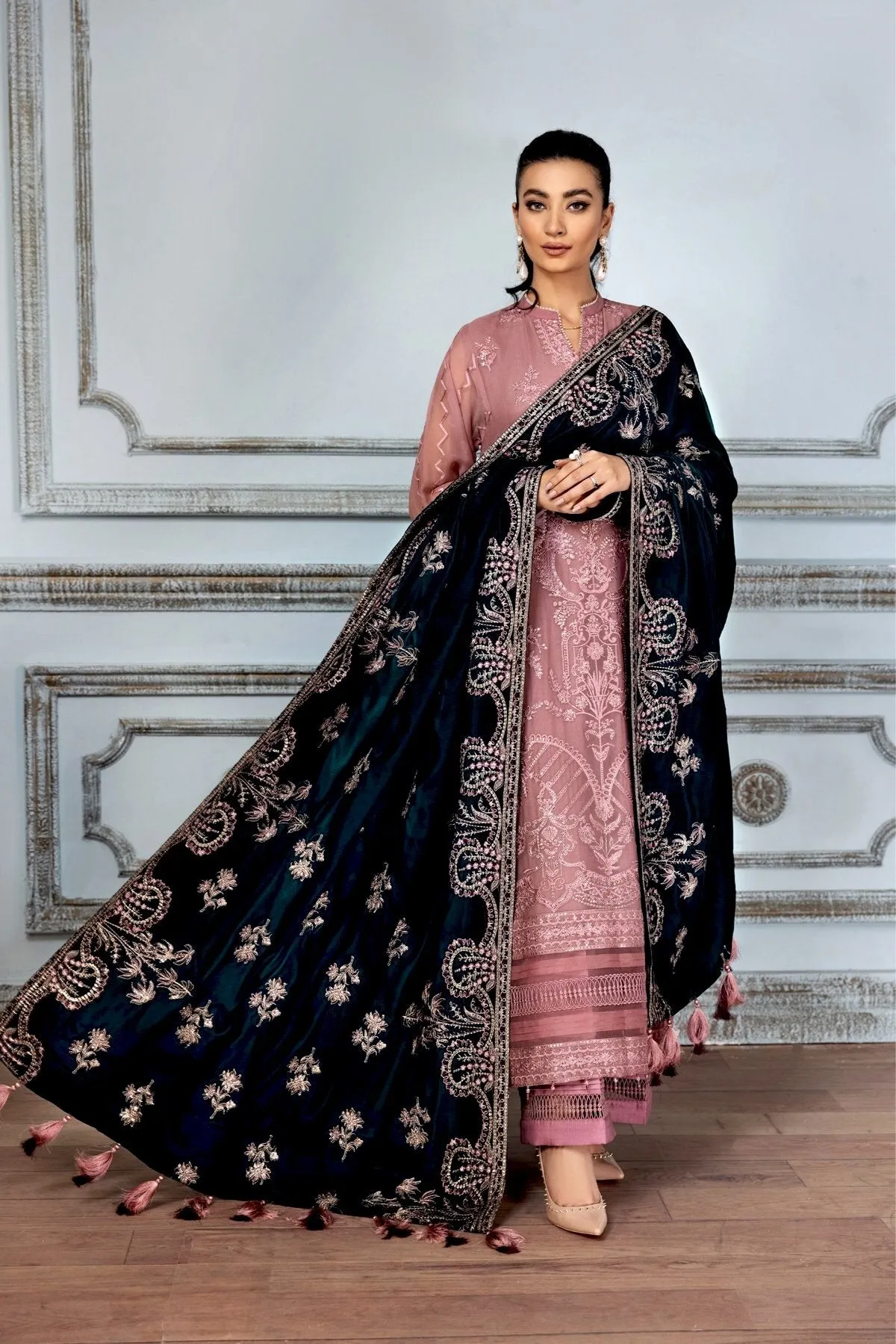 Alizeh Mah-e-Ru Festive Embroidered Chiffon Collection – Mahogany