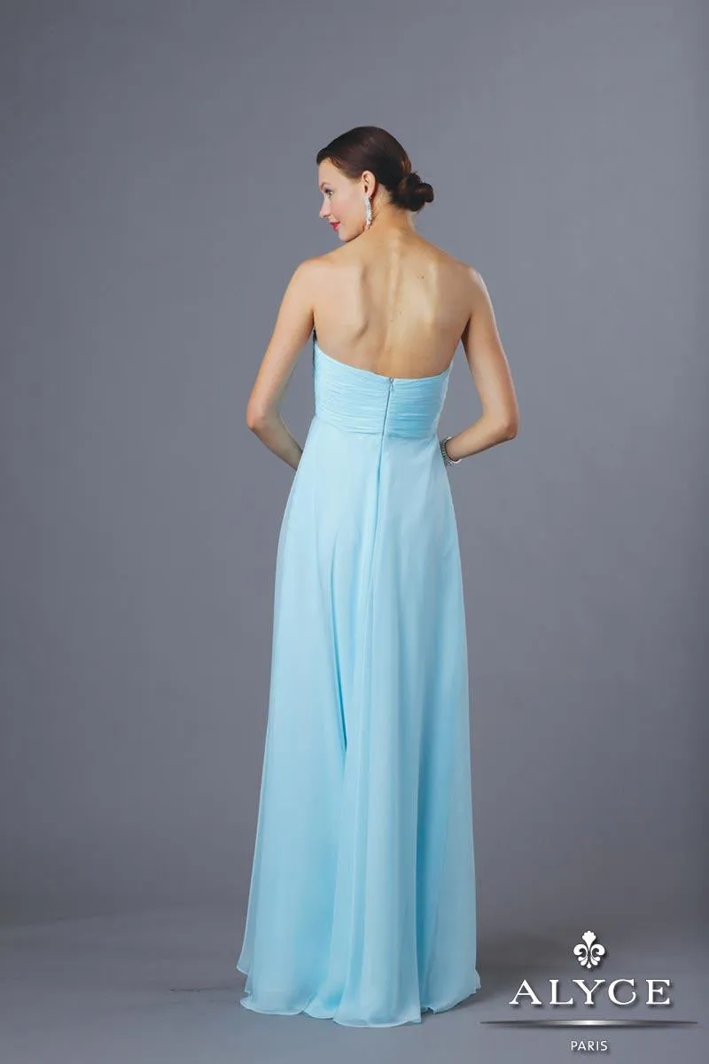 Alyce Paris 35597 Hush Blue Chiffon Prom Dress - Size 6