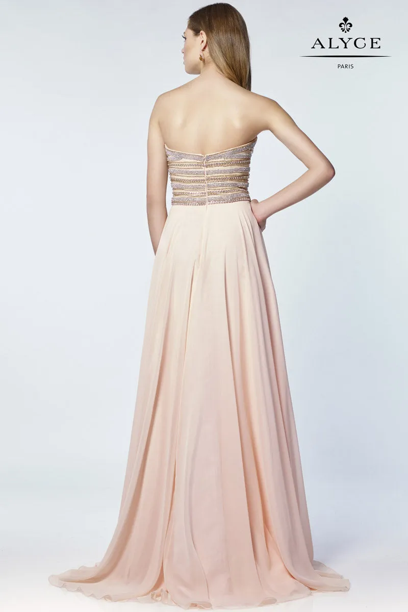Alyce Paris 6690 Serenity Beaded Bodice Chiffon A-Line Dress - Size 00