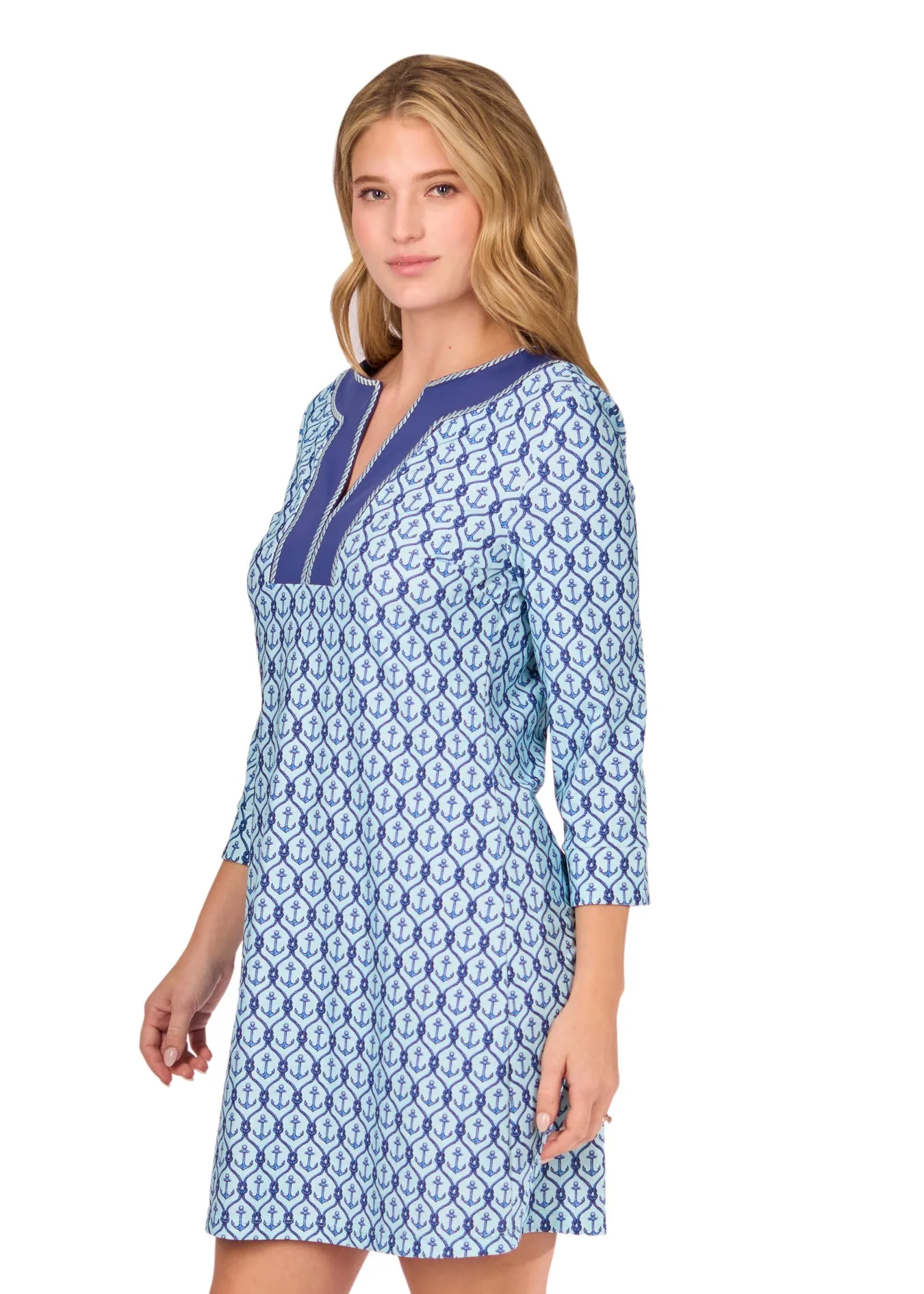Anchor Embroidered Tunic Dress