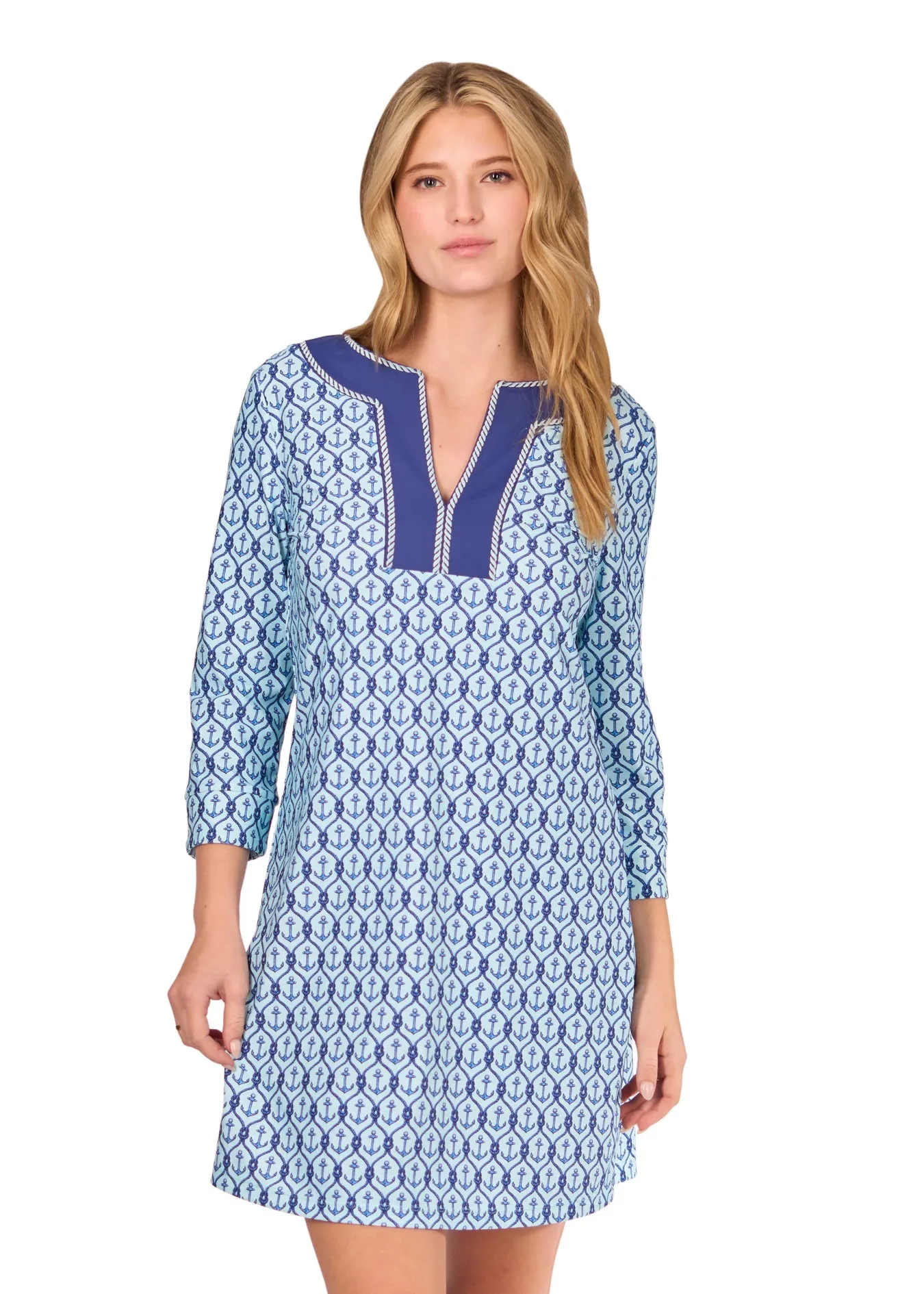 Anchor Embroidered Tunic Dress