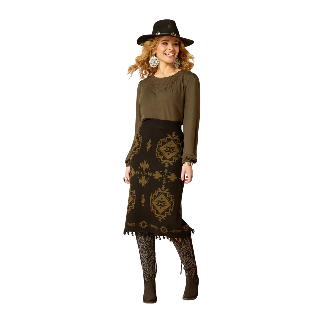 Ariat Women's Relic Black Caldera Sweater Skirt