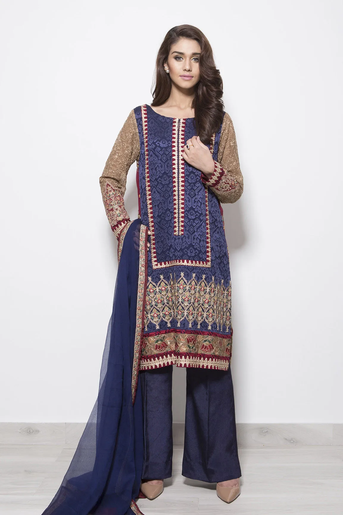 Baroque Luxury Chiffon Embroidered Collection - Poetic Pleasure