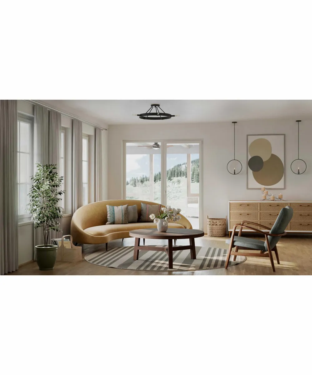 Breckenridge 1-Light Rustic Farmhouse Pendant Matte Black