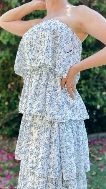 Bree Chiffon Floral Tube Tiered Ruffle Maxi Dress