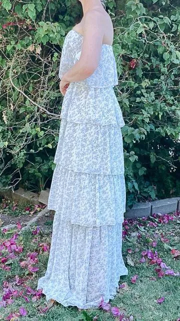 Bree Chiffon Floral Tube Tiered Ruffle Maxi Dress