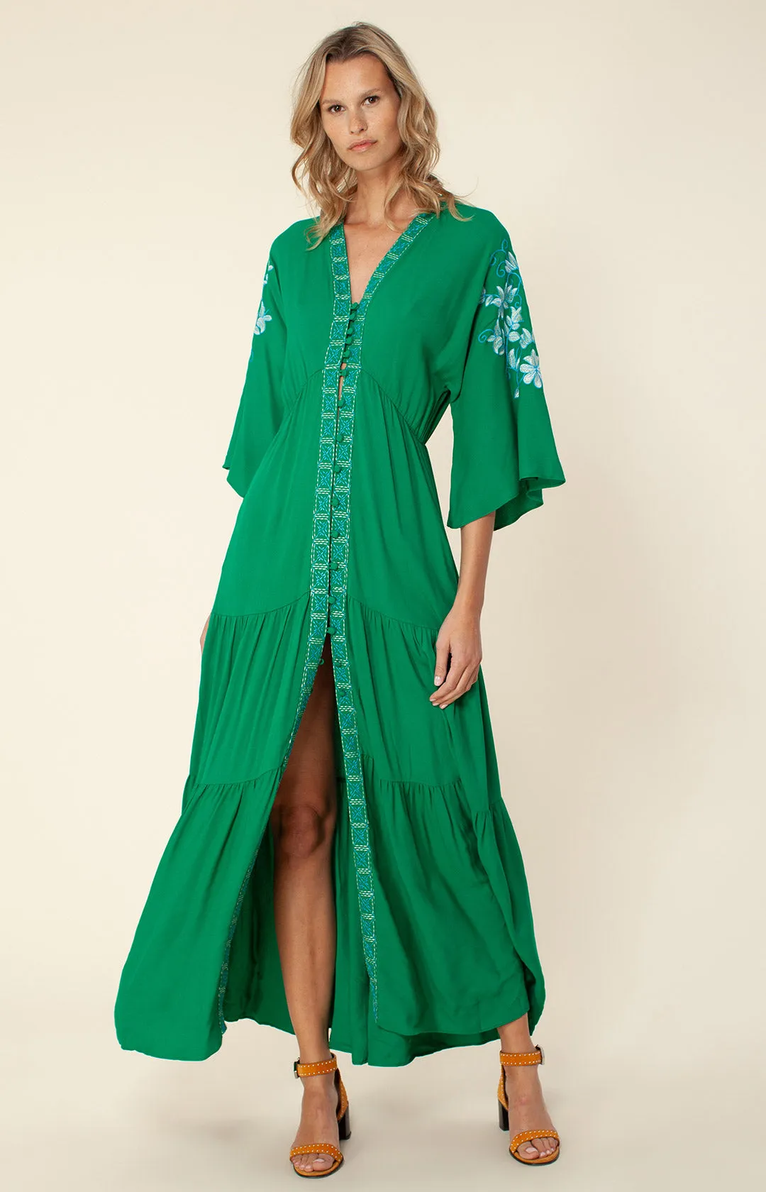 Cecilia Embroidered Maxi Dress