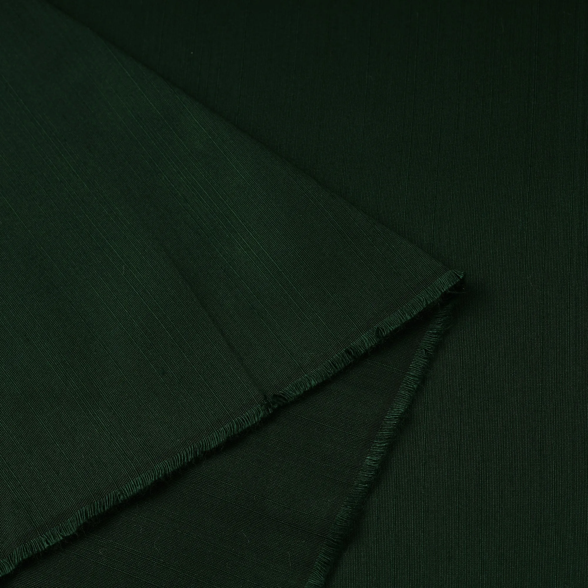 Dark Green - Plain Slub Silk Fabric 10