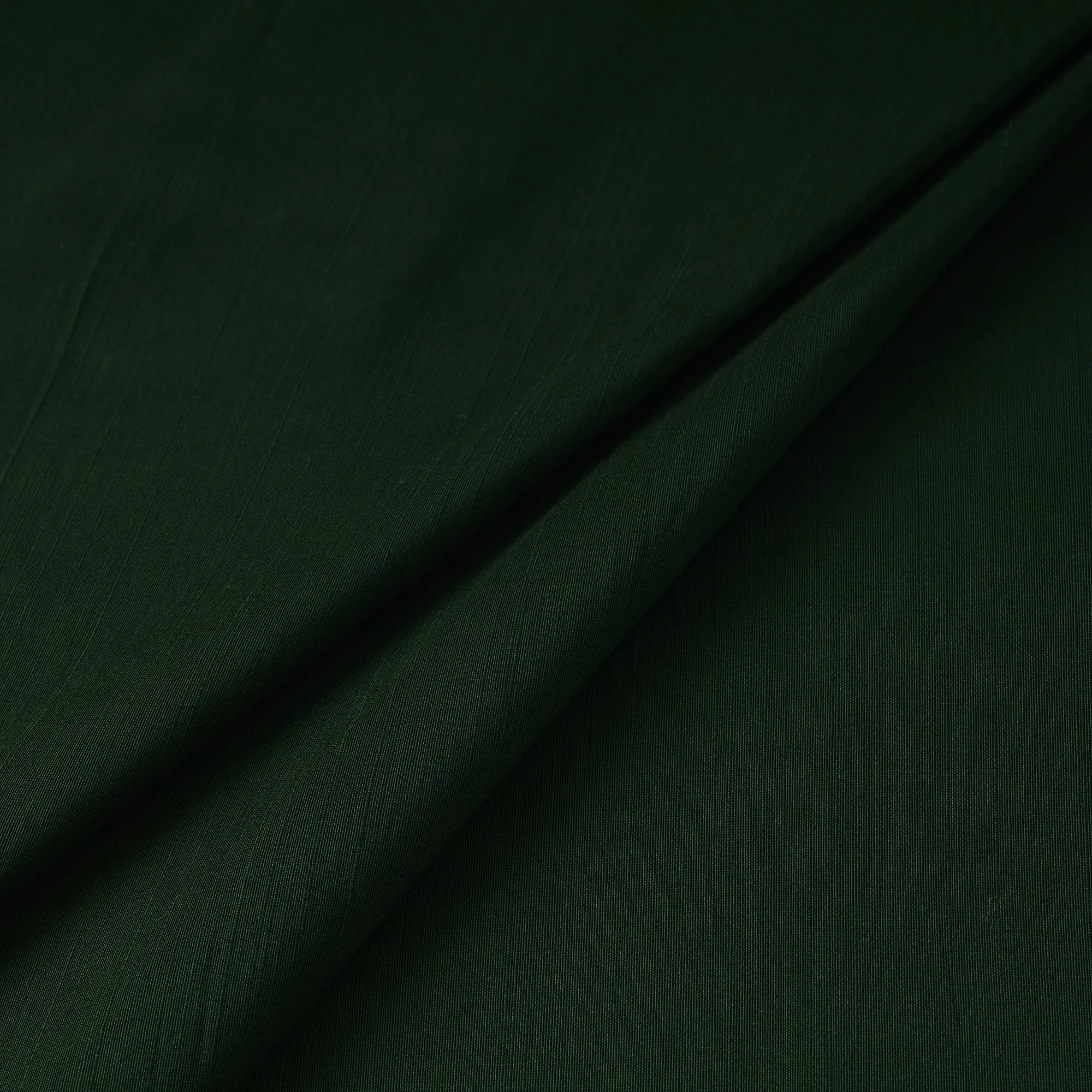 Dark Green - Plain Slub Silk Fabric 10