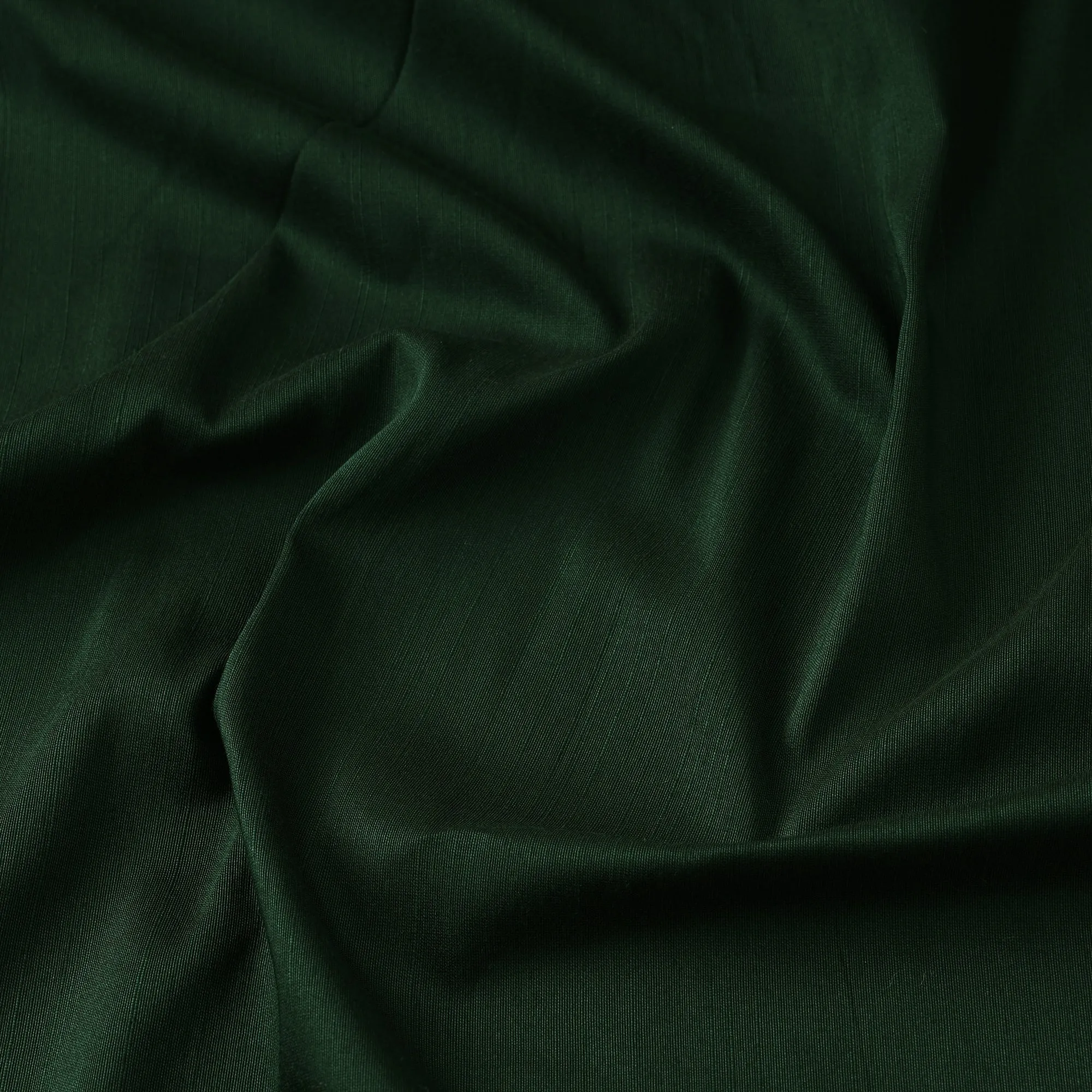 Dark Green - Plain Slub Silk Fabric 10