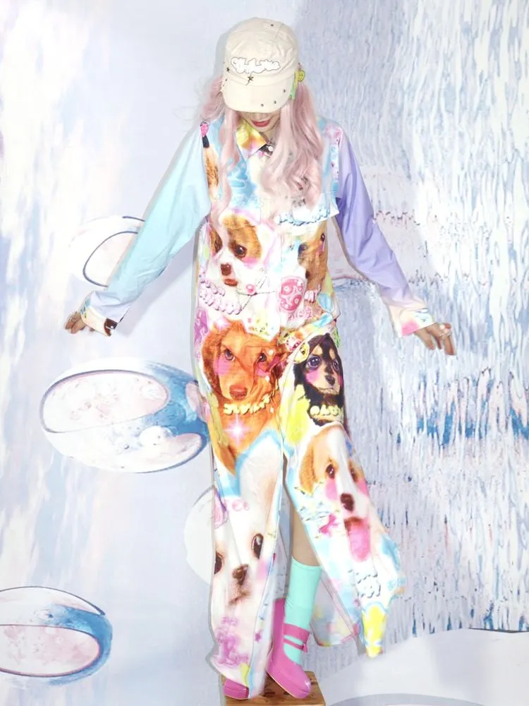 Dog print long dress【s0000001478】