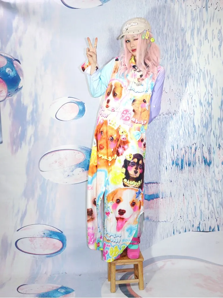 Dog print long dress【s0000001478】