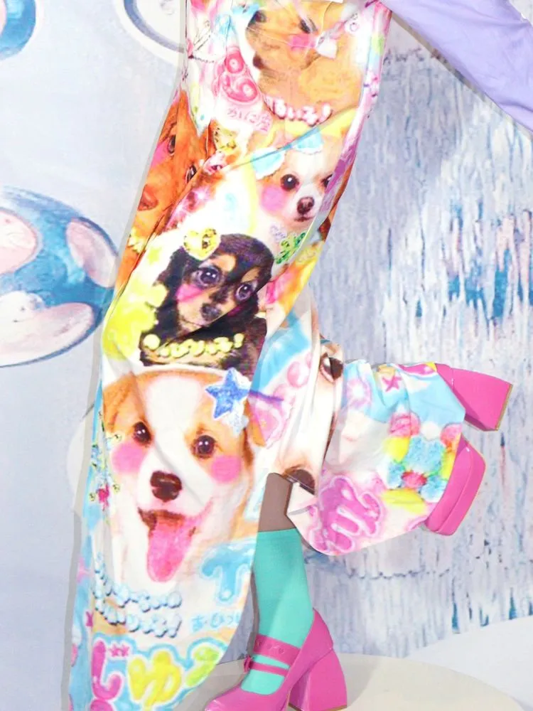 Dog print long dress【s0000001478】