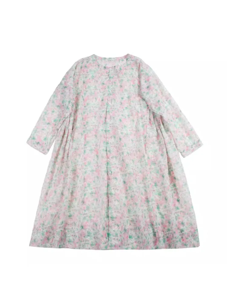 Floral doll style long dress【s0000006892】
