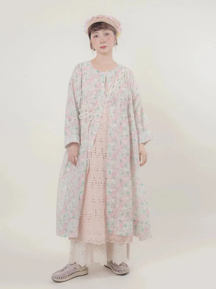 Floral doll style long dress【s0000006892】