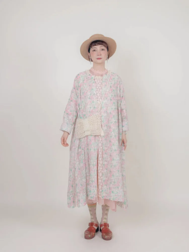 Floral doll style long dress【s0000006892】