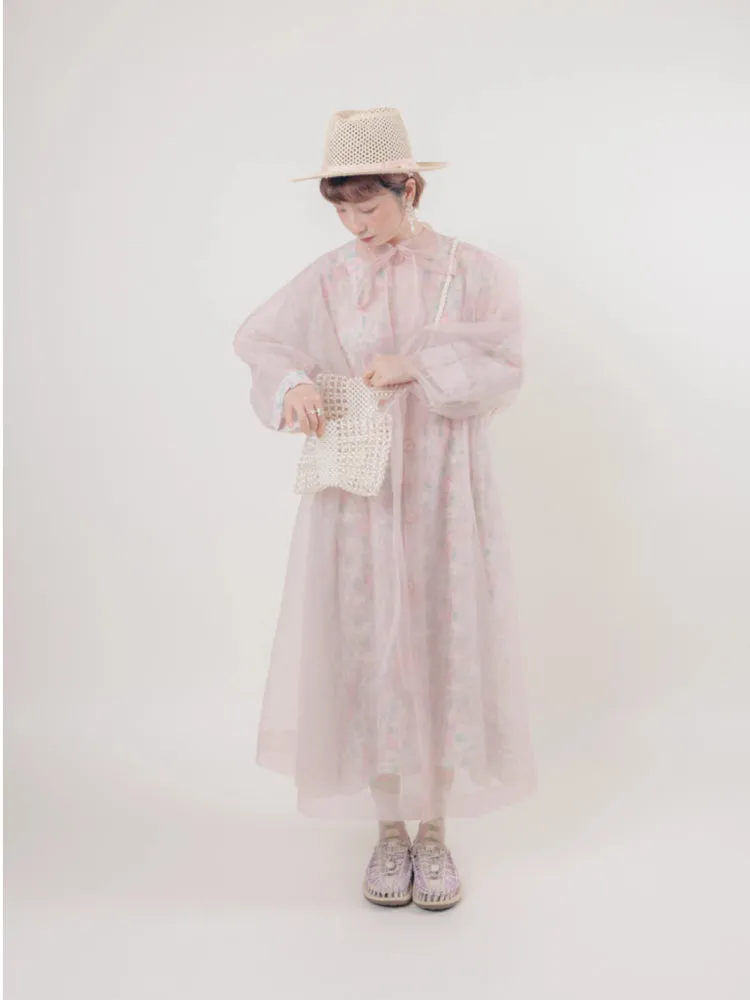Floral doll style long dress【s0000006892】