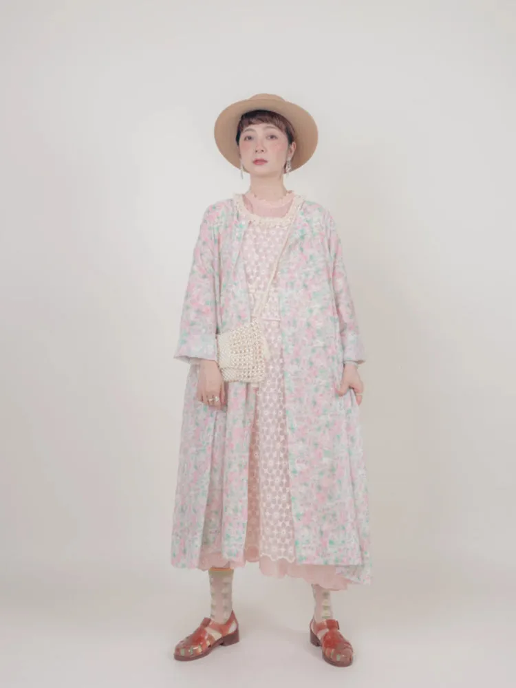 Floral doll style long dress【s0000006892】