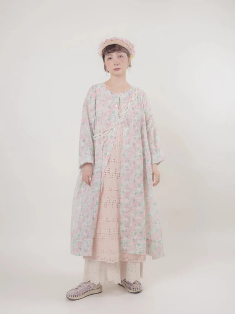 Floral doll style long dress【s0000006892】