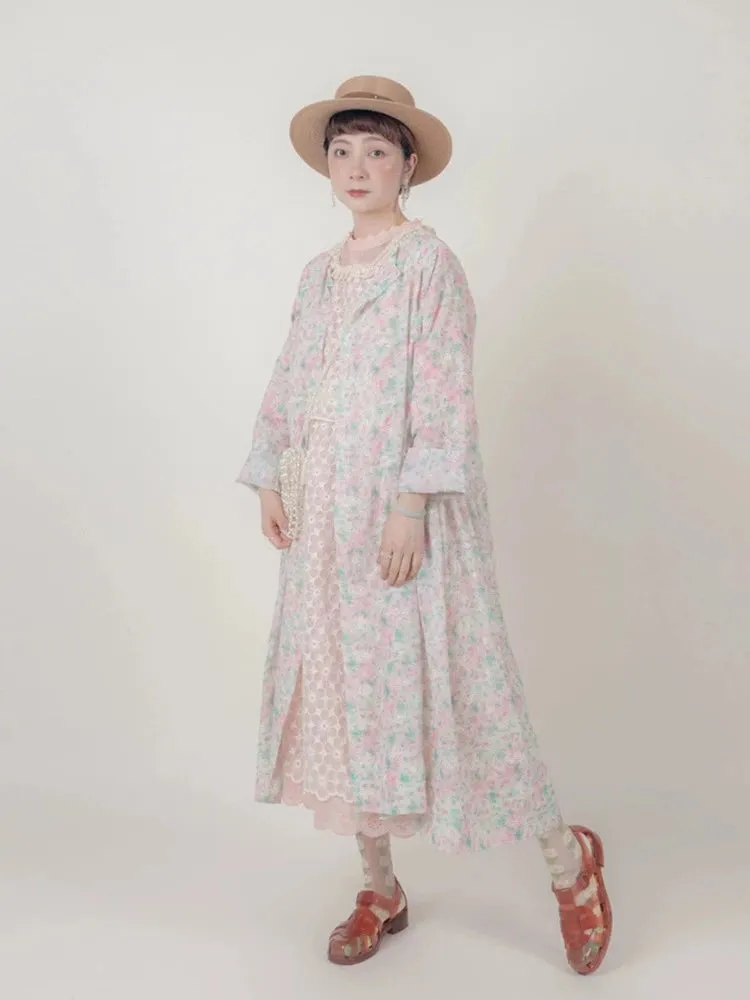 Floral doll style long dress【s0000006892】