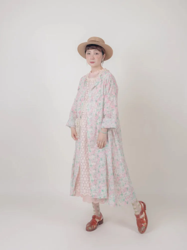 Floral doll style long dress【s0000006892】