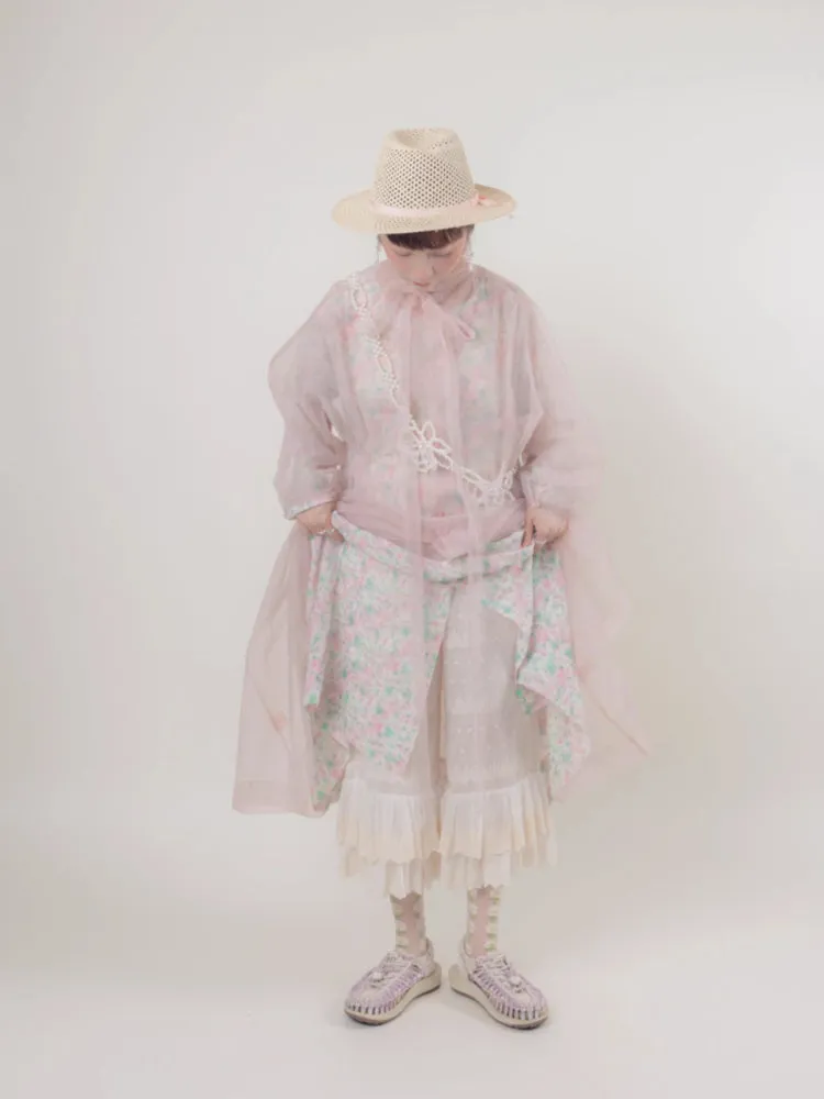 Floral doll style long dress【s0000006892】