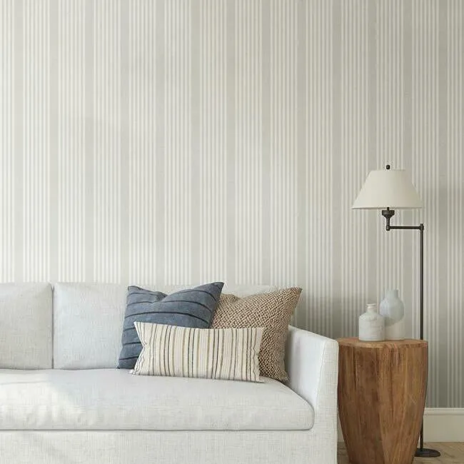 French Linen Stripe Premium Peel   Stick Wallpaper