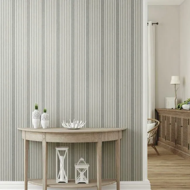 French Linen Stripe Premium Peel   Stick Wallpaper