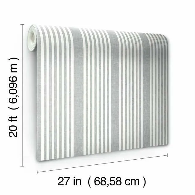 French Linen Stripe Premium Peel   Stick Wallpaper