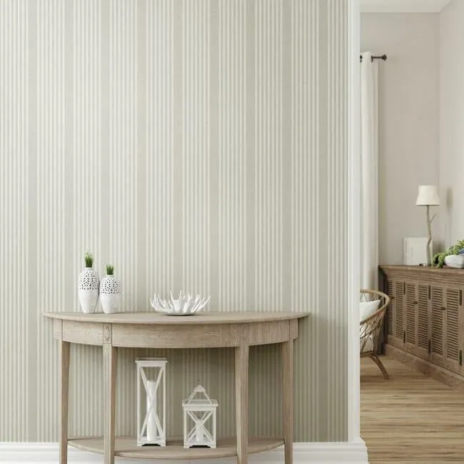French Linen Stripe Premium Peel   Stick Wallpaper