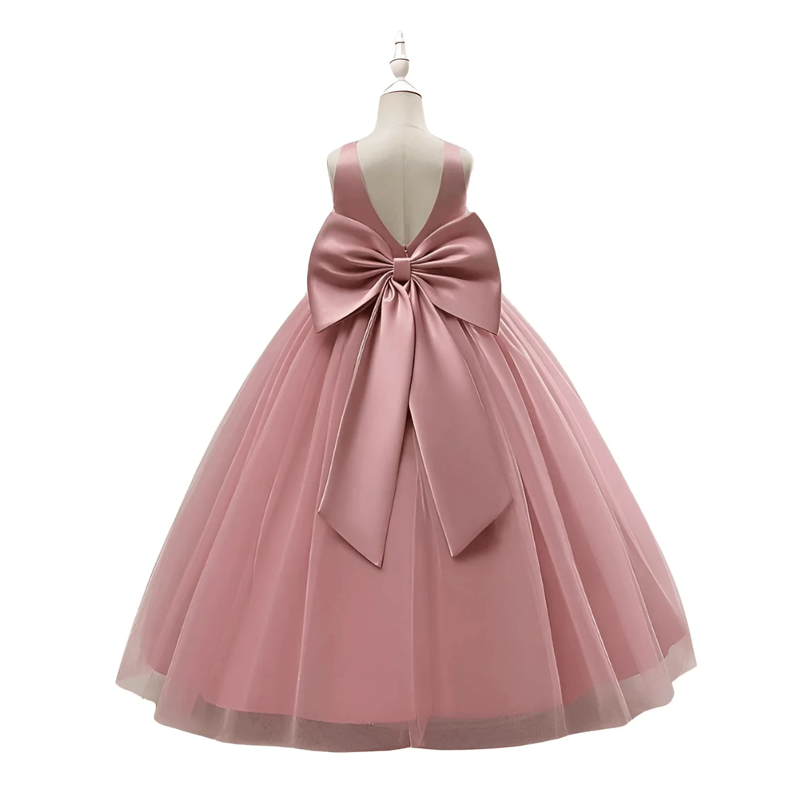 Girl's Long White Dresses For Weddings, Formal Evenings, Birthday Parties or Kid's First Communion