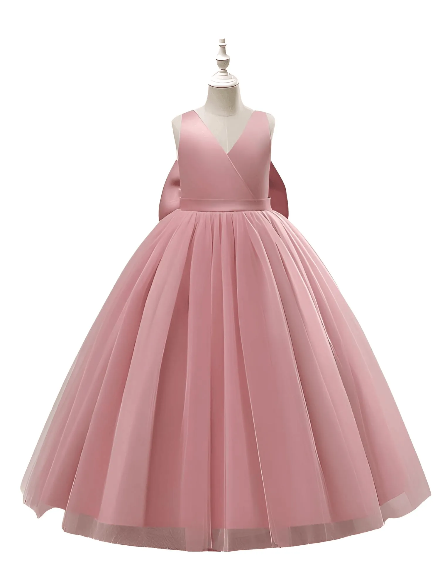 Girl's Long White Dresses For Weddings, Formal Evenings, Birthday Parties or Kid's First Communion