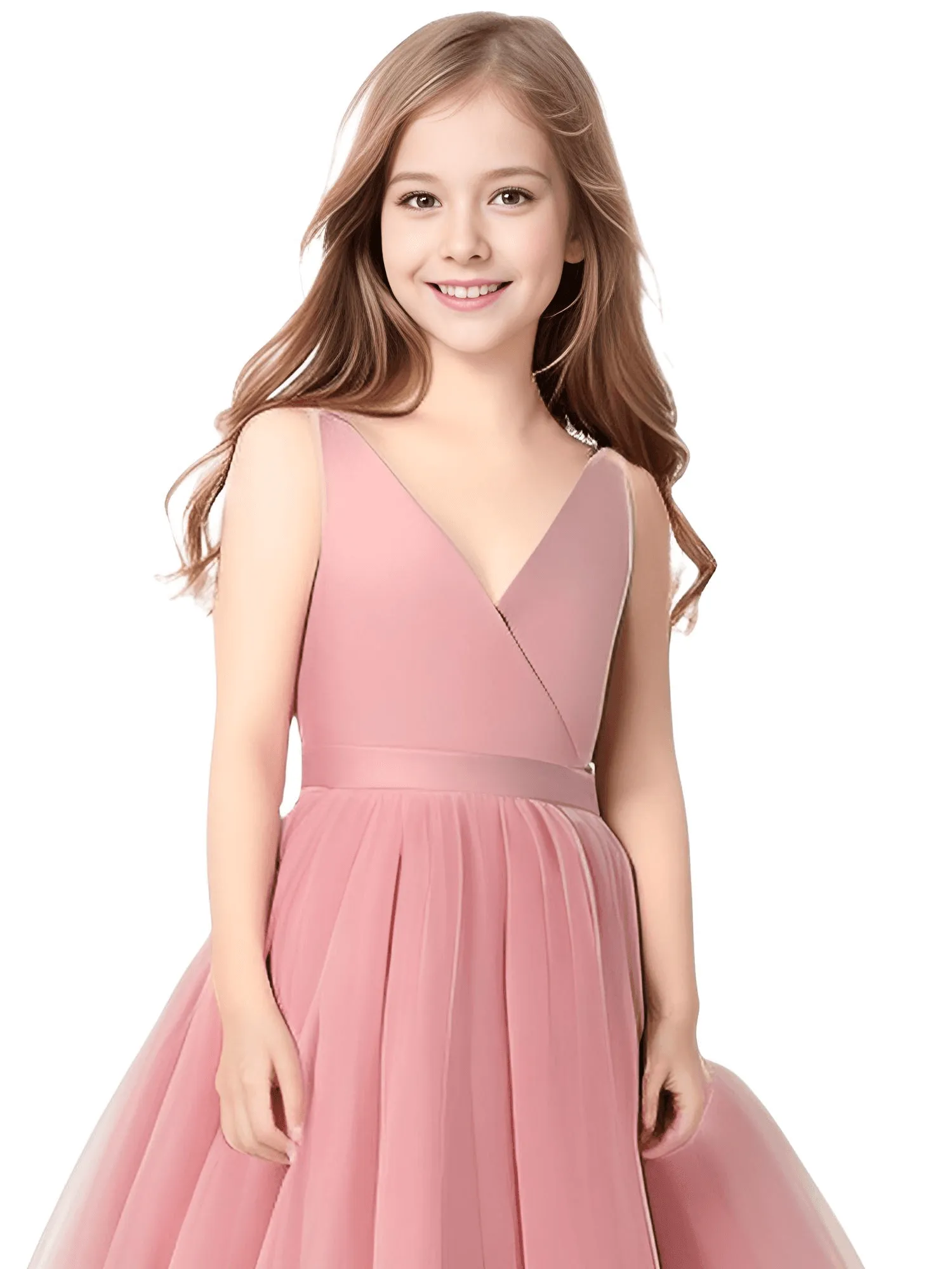 Girl's Long White Dresses For Weddings, Formal Evenings, Birthday Parties or Kid's First Communion