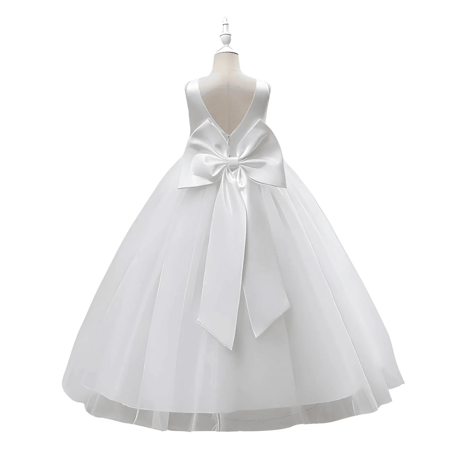 Girl's Long White Dresses For Weddings, Formal Evenings, Birthday Parties or Kid's First Communion