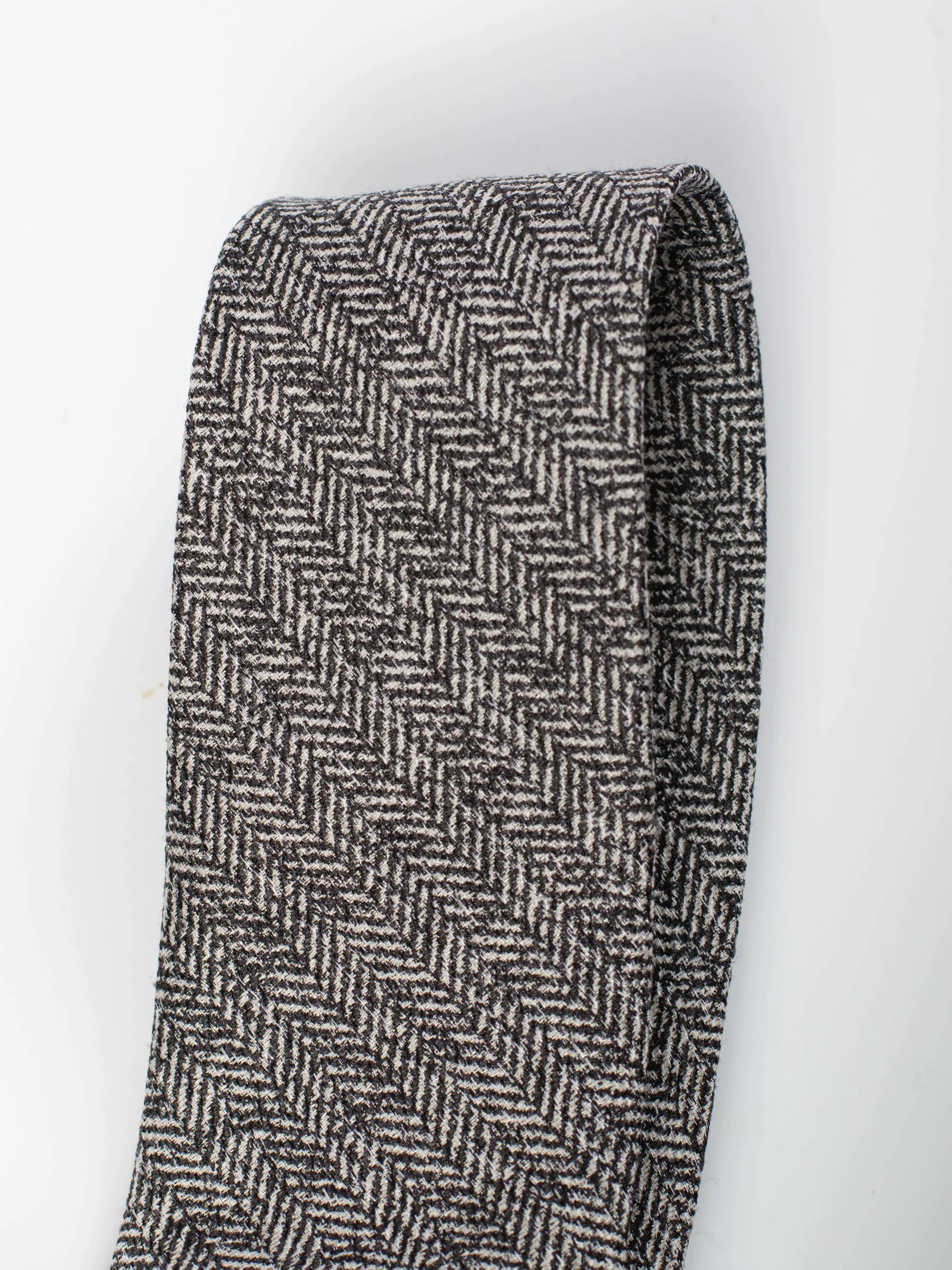 Grey Herringbone Texture Tie
