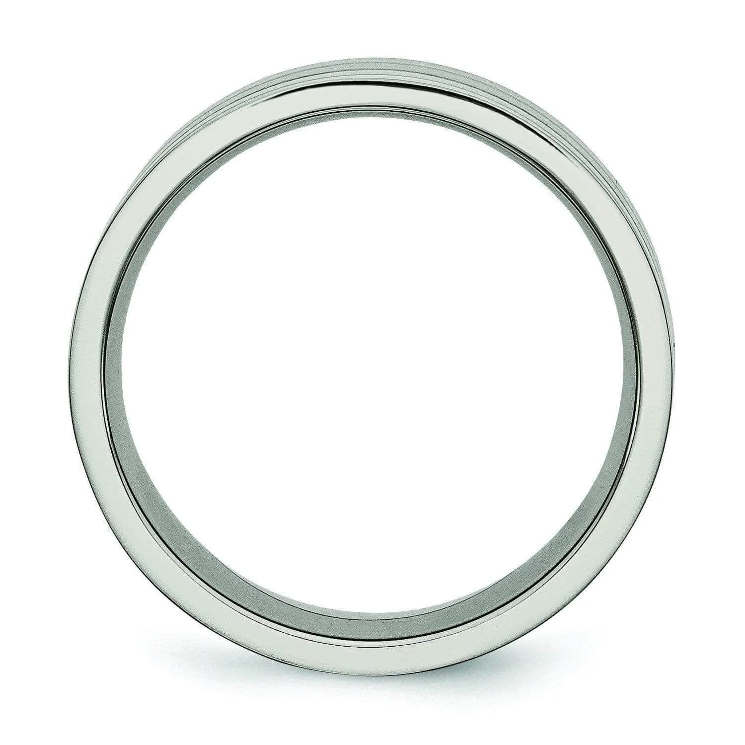Grooved Mens Titanium Wedding Band 8mm