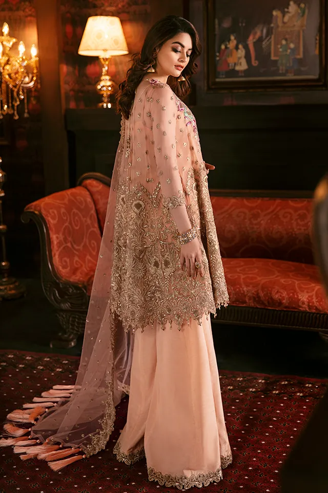 Imrozia Solas De Lune Luxury Chiffon Collection – I-107 Pêche Floraison