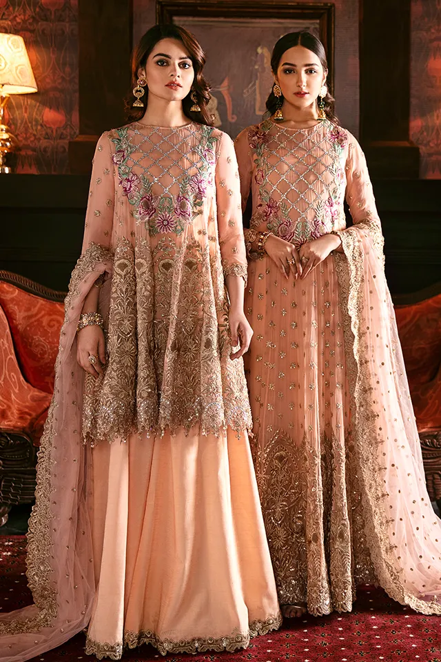 Imrozia Solas De Lune Luxury Chiffon Collection – I-107 Pêche Floraison