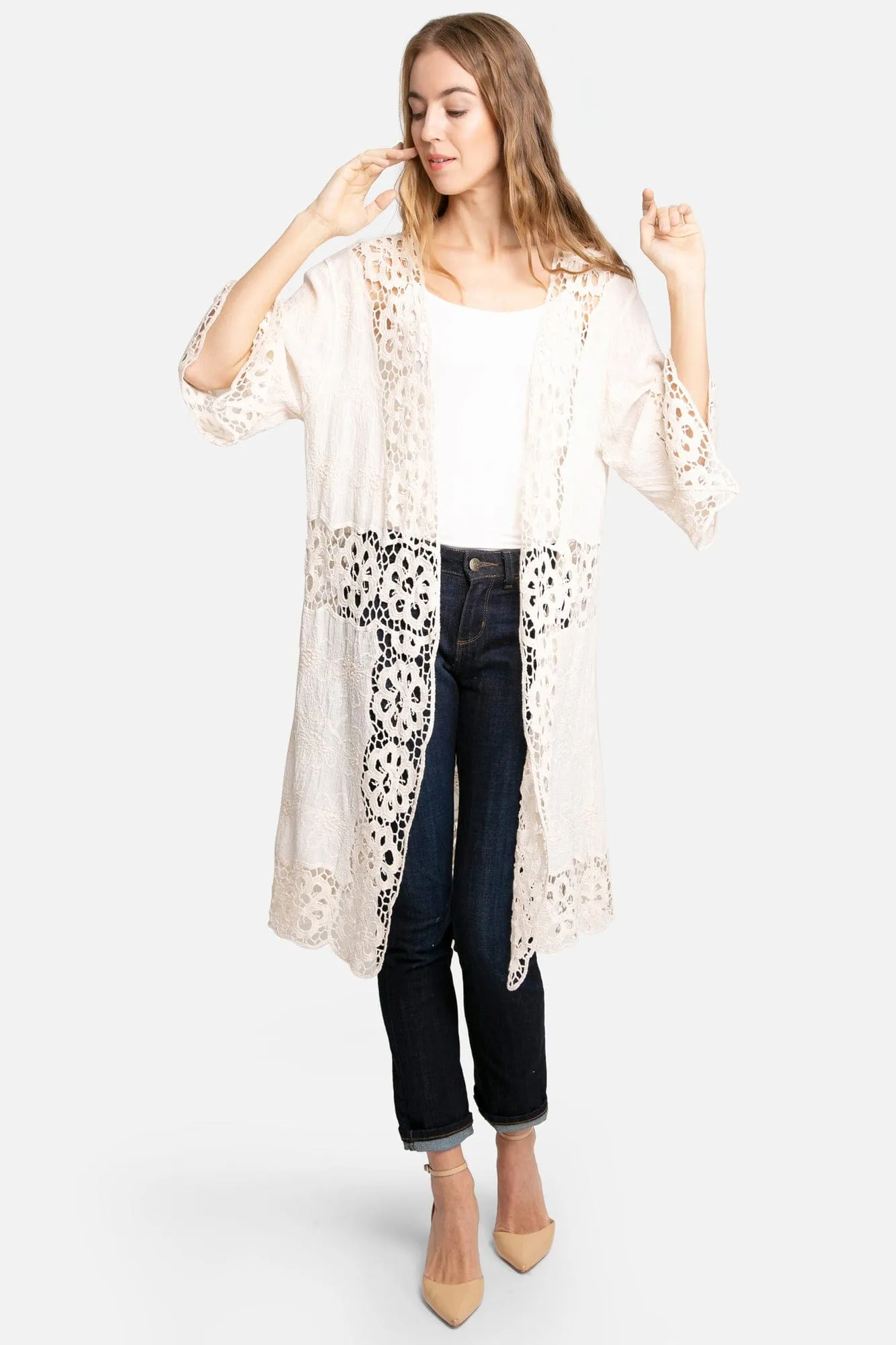 JP3000 Amiri Floral Crochet Kimono