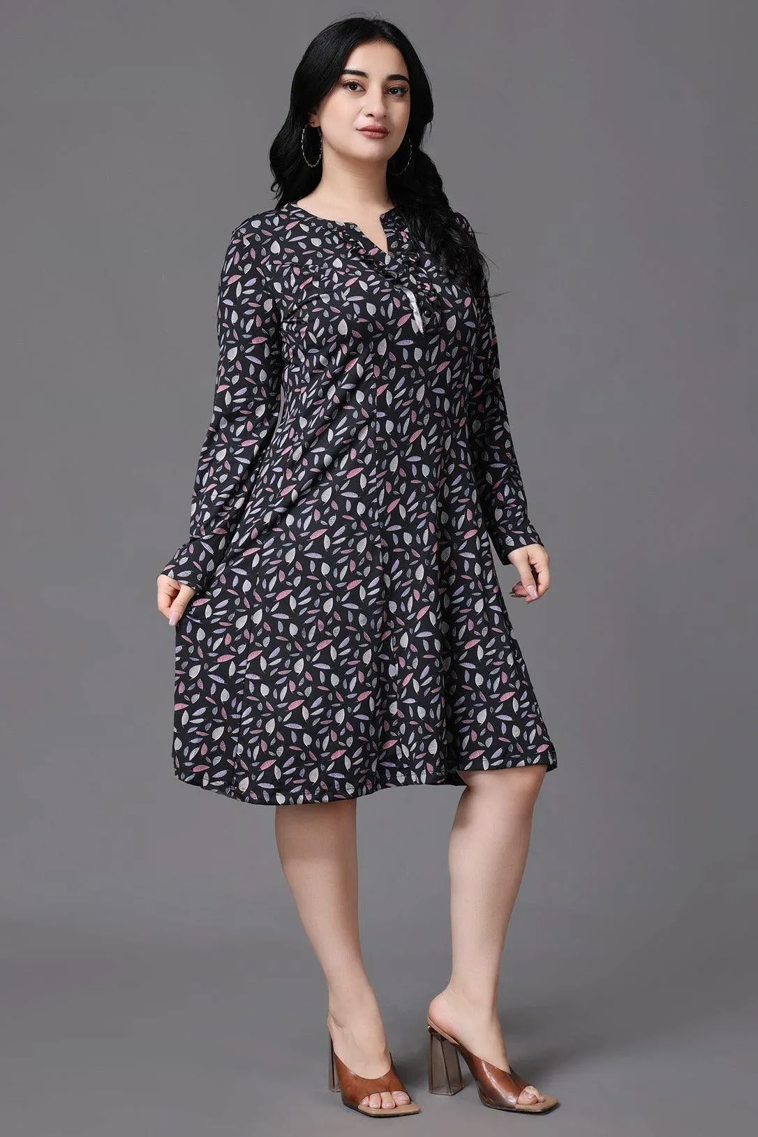 Leaves Printed Dress