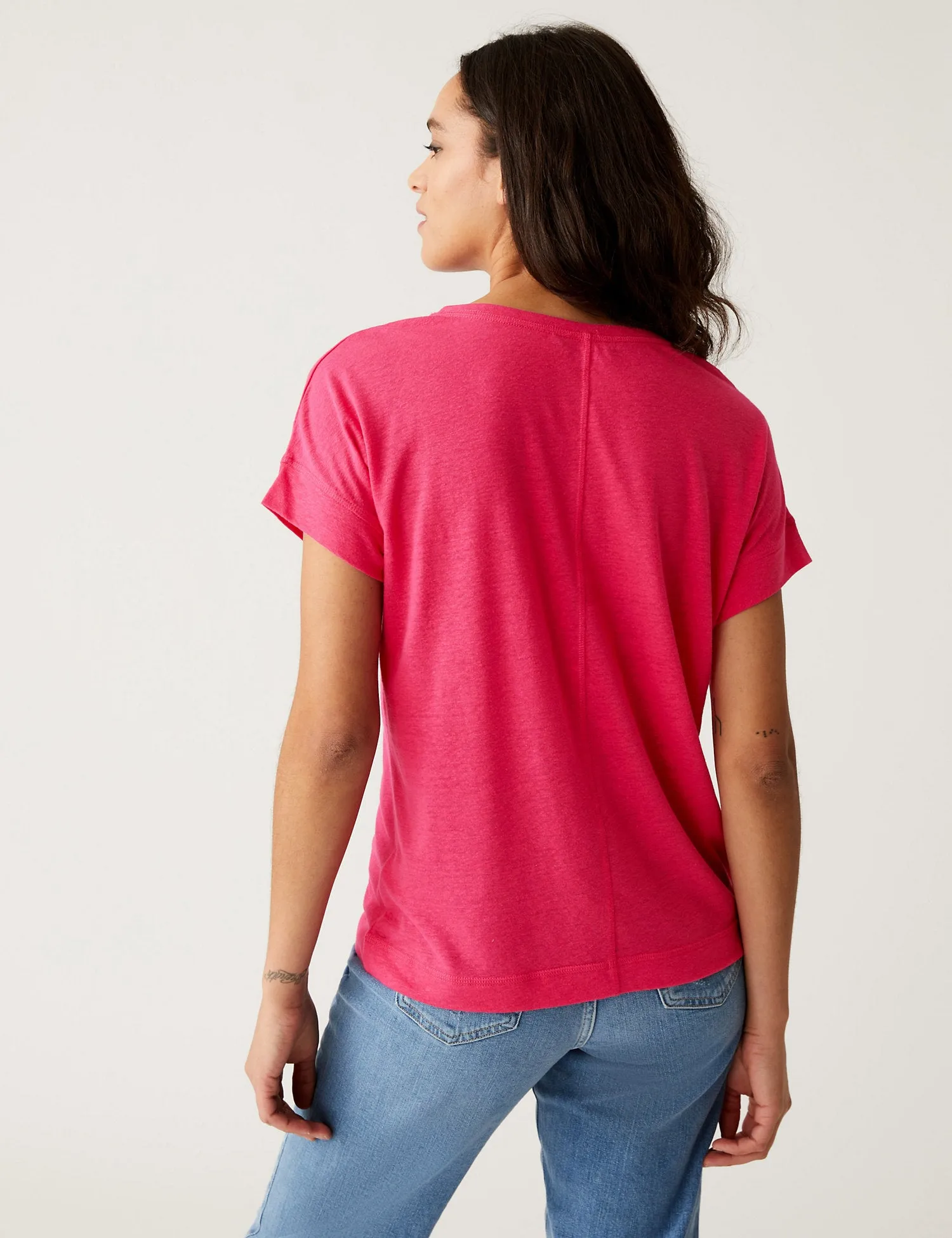 Linen Rich V-Neck T-Shirt