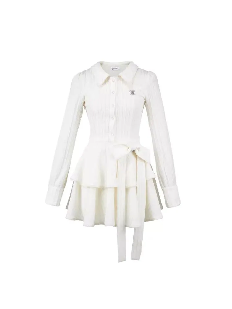 Long Sleeve Bow Cake Dress【s0000006305】