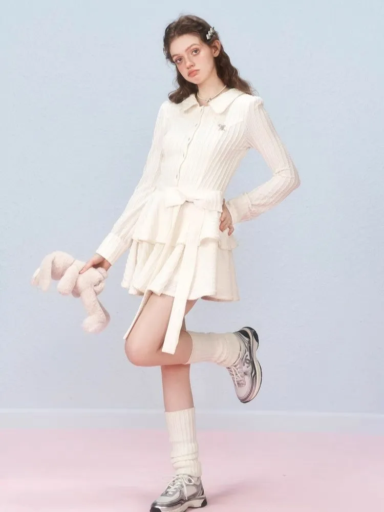 Long Sleeve Bow Cake Dress【s0000006305】