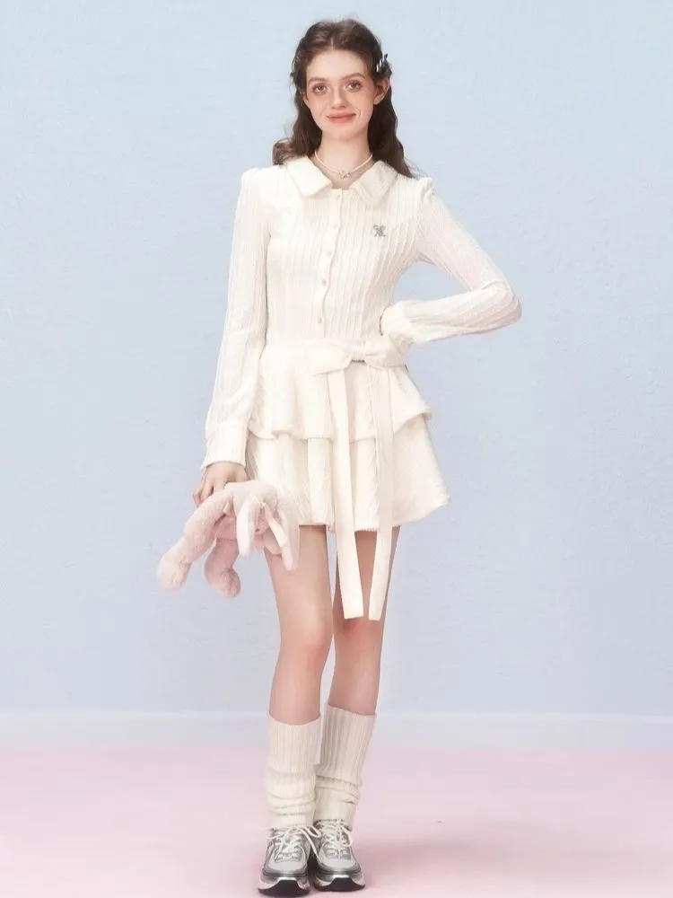 Long Sleeve Bow Cake Dress【s0000006305】