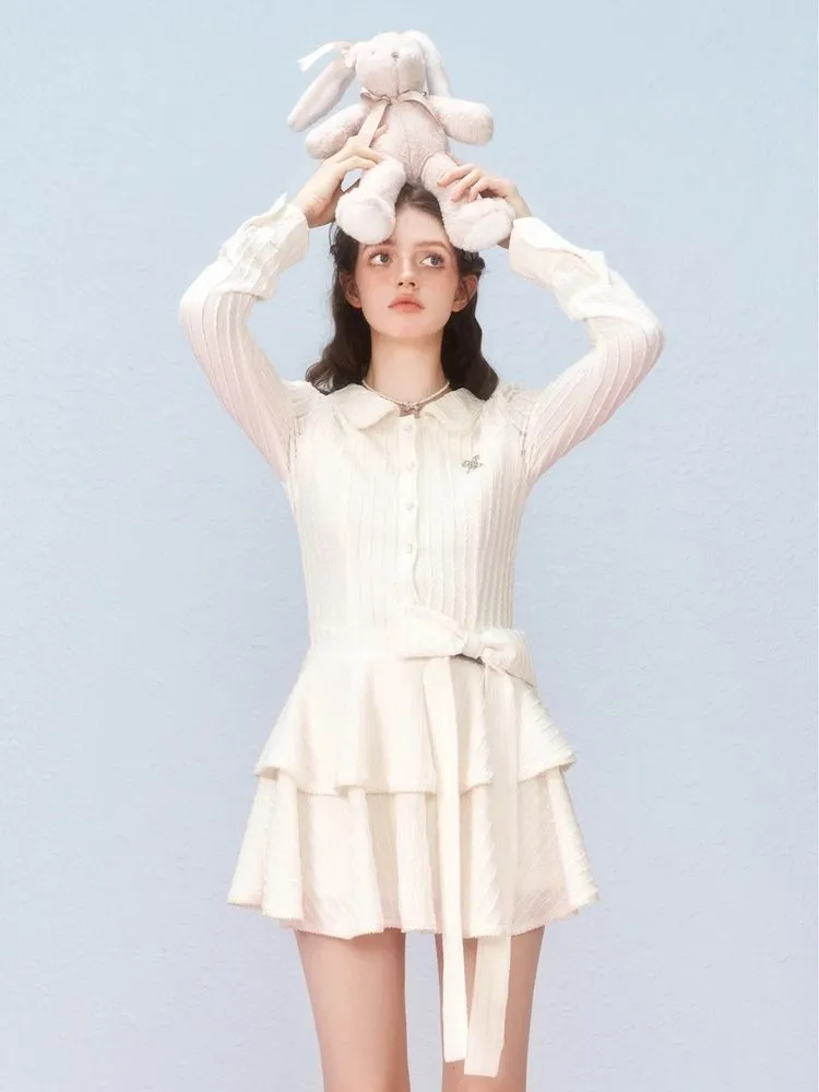 Long Sleeve Bow Cake Dress【s0000006305】