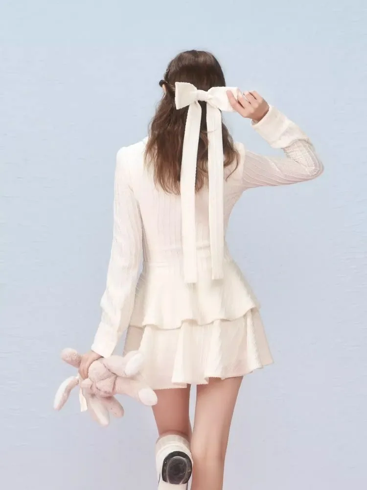 Long Sleeve Bow Cake Dress【s0000006305】